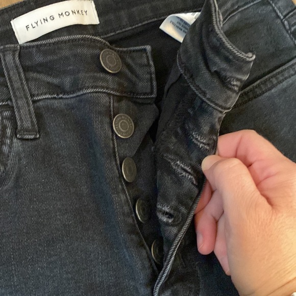 Flying Monkey distressed, black denim - Picture 2 of 3